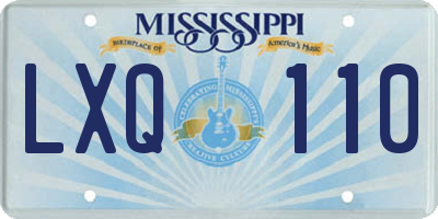 MS license plate LXQ110