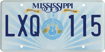 MS license plate LXQ115