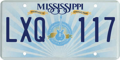 MS license plate LXQ117