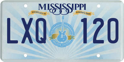 MS license plate LXQ120