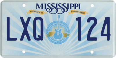 MS license plate LXQ124