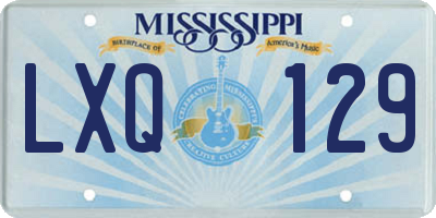 MS license plate LXQ129