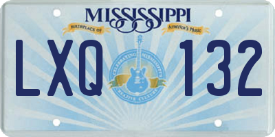 MS license plate LXQ132
