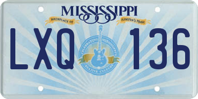 MS license plate LXQ136