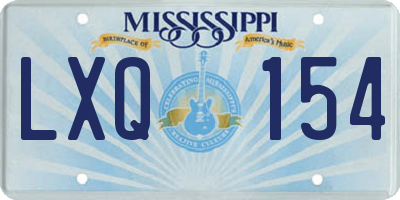 MS license plate LXQ154