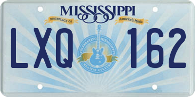 MS license plate LXQ162