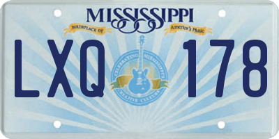MS license plate LXQ178