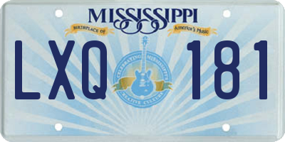 MS license plate LXQ181