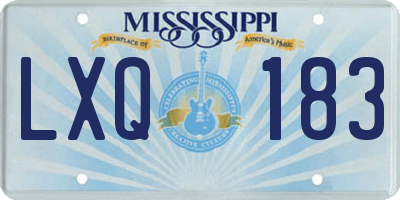 MS license plate LXQ183