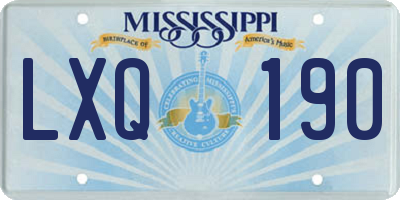 MS license plate LXQ190