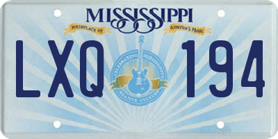 MS license plate LXQ194