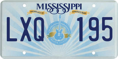 MS license plate LXQ195