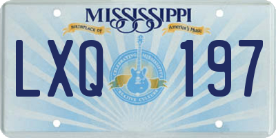 MS license plate LXQ197