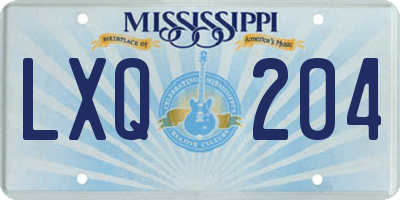 MS license plate LXQ204