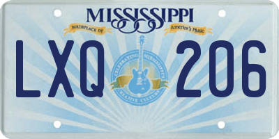 MS license plate LXQ206