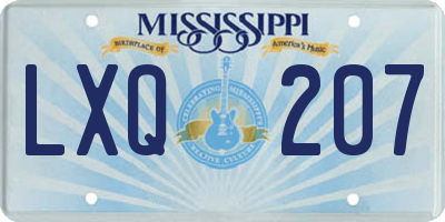MS license plate LXQ207