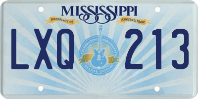 MS license plate LXQ213