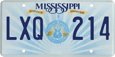 MS license plate LXQ214