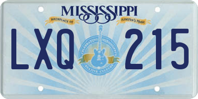 MS license plate LXQ215