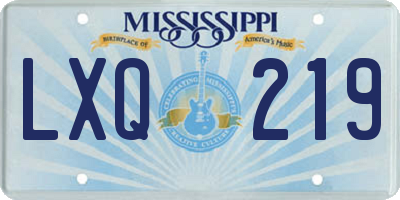 MS license plate LXQ219