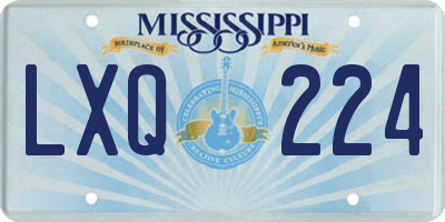 MS license plate LXQ224