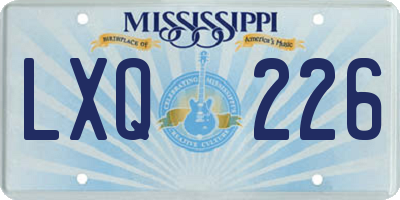 MS license plate LXQ226