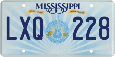 MS license plate LXQ228