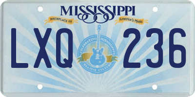 MS license plate LXQ236