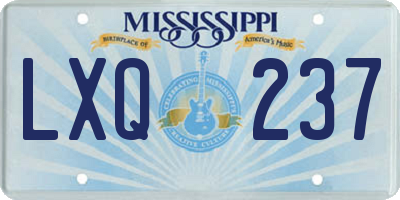 MS license plate LXQ237