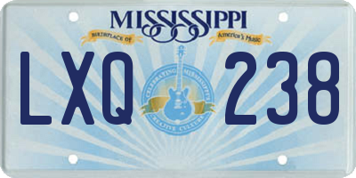 MS license plate LXQ238
