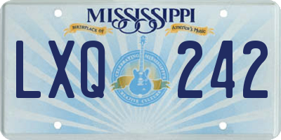 MS license plate LXQ242