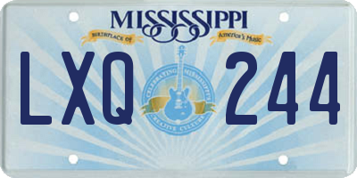 MS license plate LXQ244