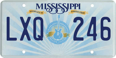 MS license plate LXQ246