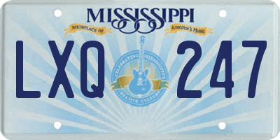 MS license plate LXQ247