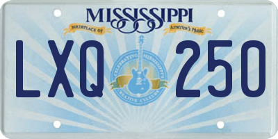 MS license plate LXQ250
