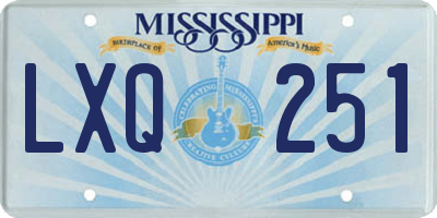 MS license plate LXQ251