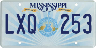 MS license plate LXQ253