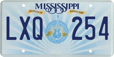 MS license plate LXQ254