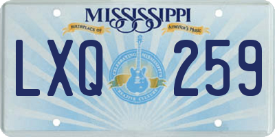 MS license plate LXQ259