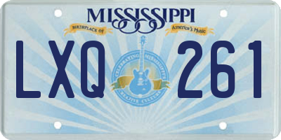 MS license plate LXQ261