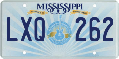 MS license plate LXQ262