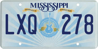 MS license plate LXQ278