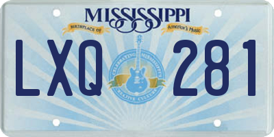 MS license plate LXQ281