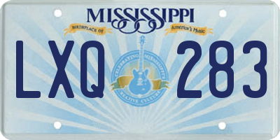 MS license plate LXQ283