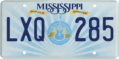 MS license plate LXQ285