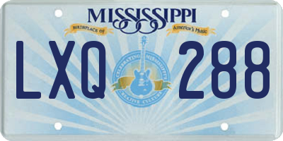 MS license plate LXQ288