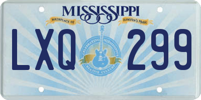 MS license plate LXQ299