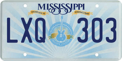 MS license plate LXQ303