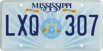 MS license plate LXQ307