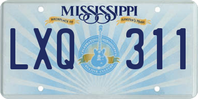 MS license plate LXQ311
